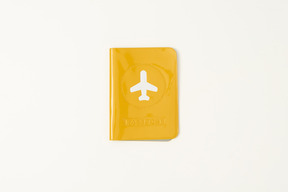 Yellow passport cover on a white background