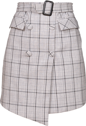 White plaid mini skirt