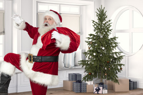 Babbo natale spaventato che va via