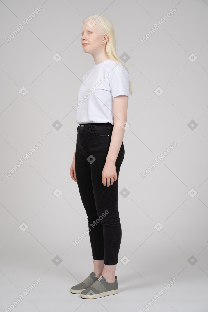 Young woman looking bored