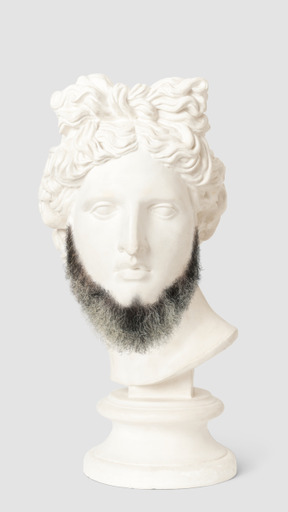 Statue bust with a beard