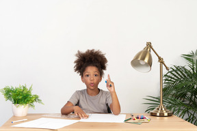 Cute girl doing homework