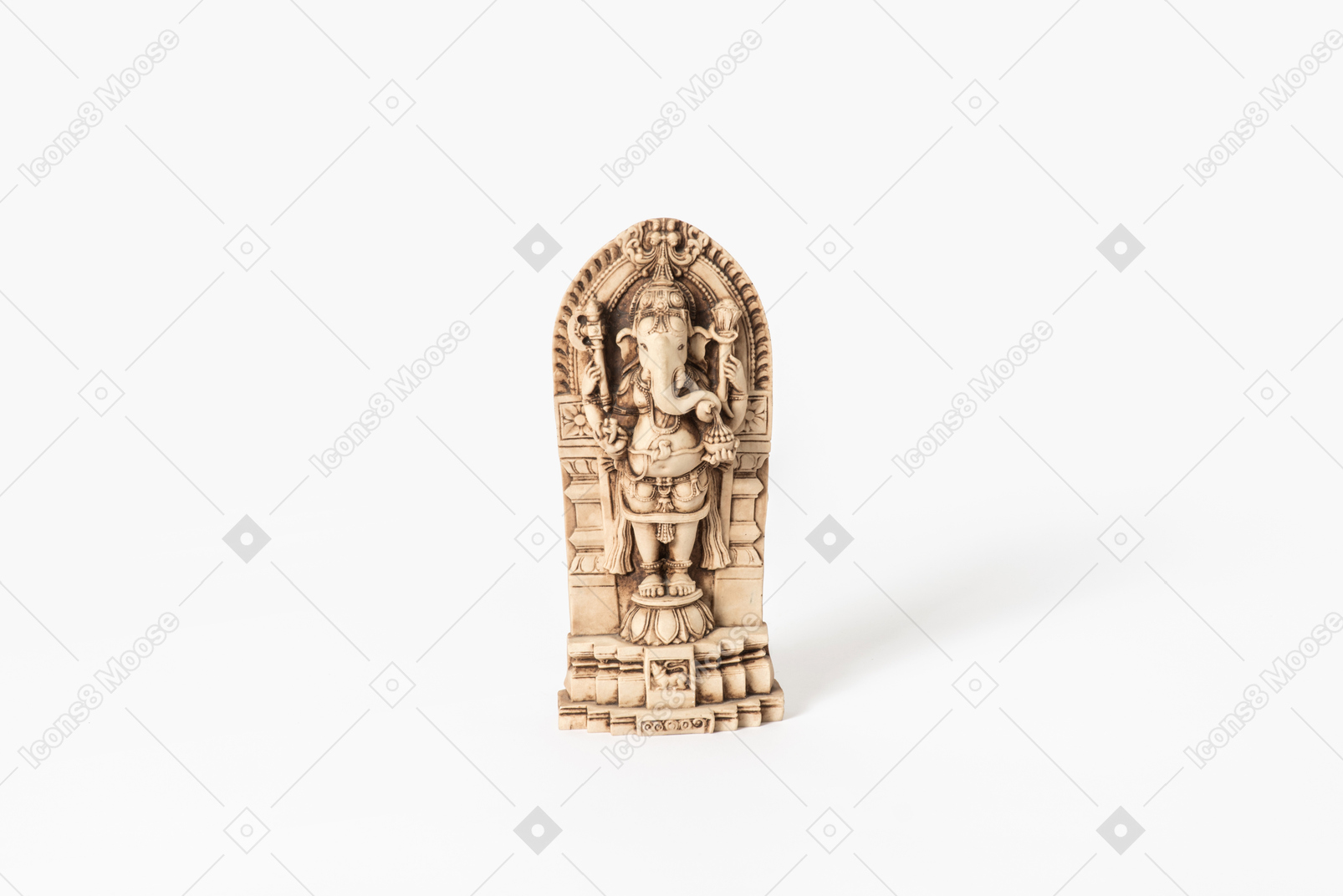 Ganesh the elephant god statue on white background