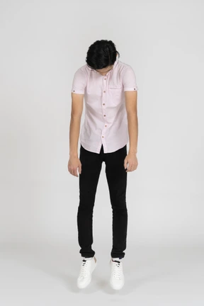 Man in casual clothes jumping