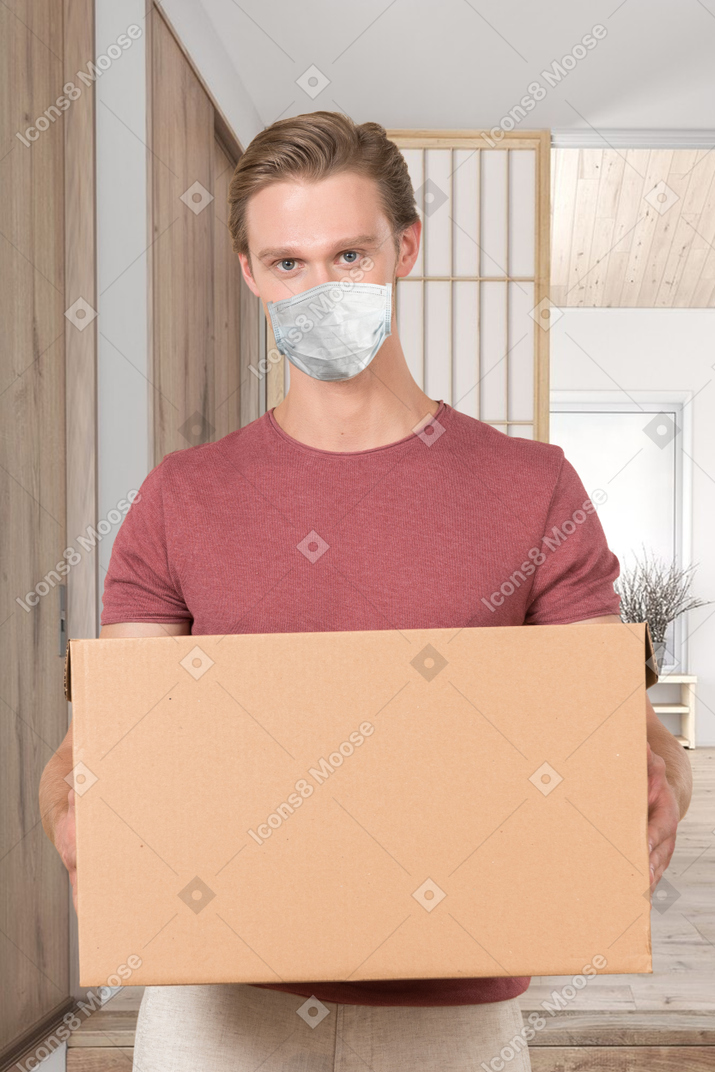 A man in a box