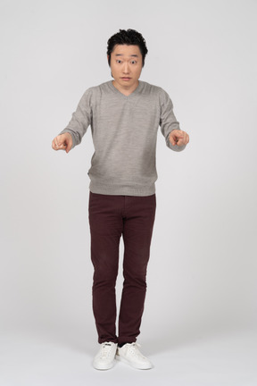 Man in casual clothes posing