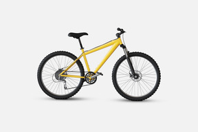 Schwarz-gelbes sportliches fahrrad
