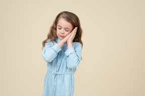 Cute little girl yawning