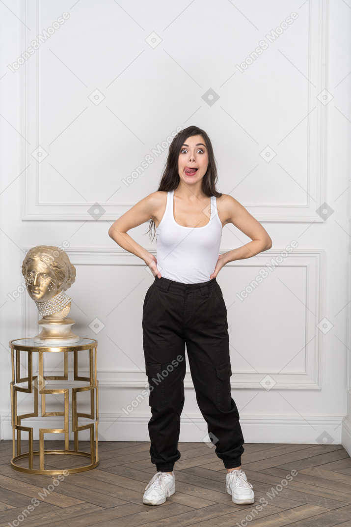 Young woman making a silly face