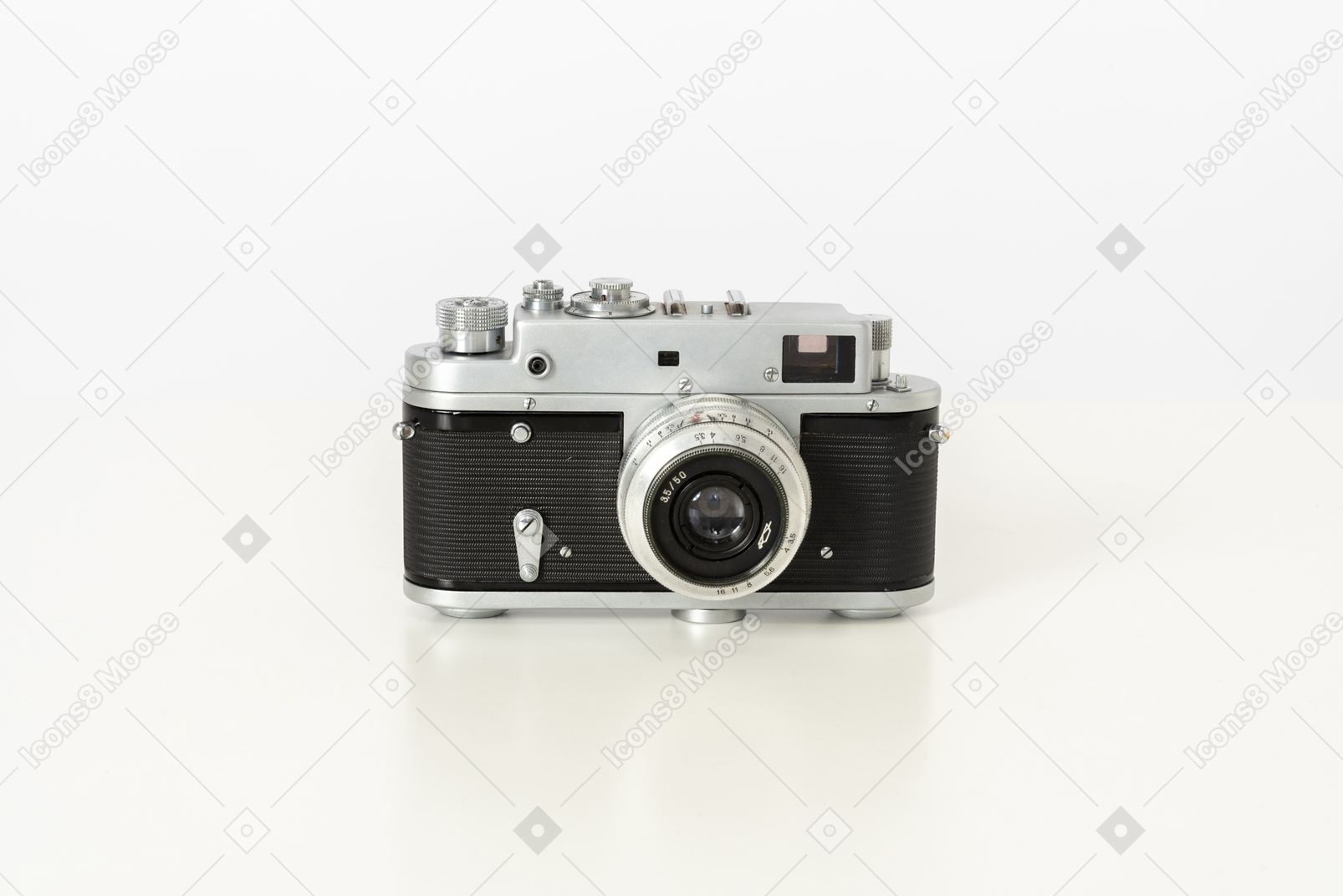 Photo camera on a white background