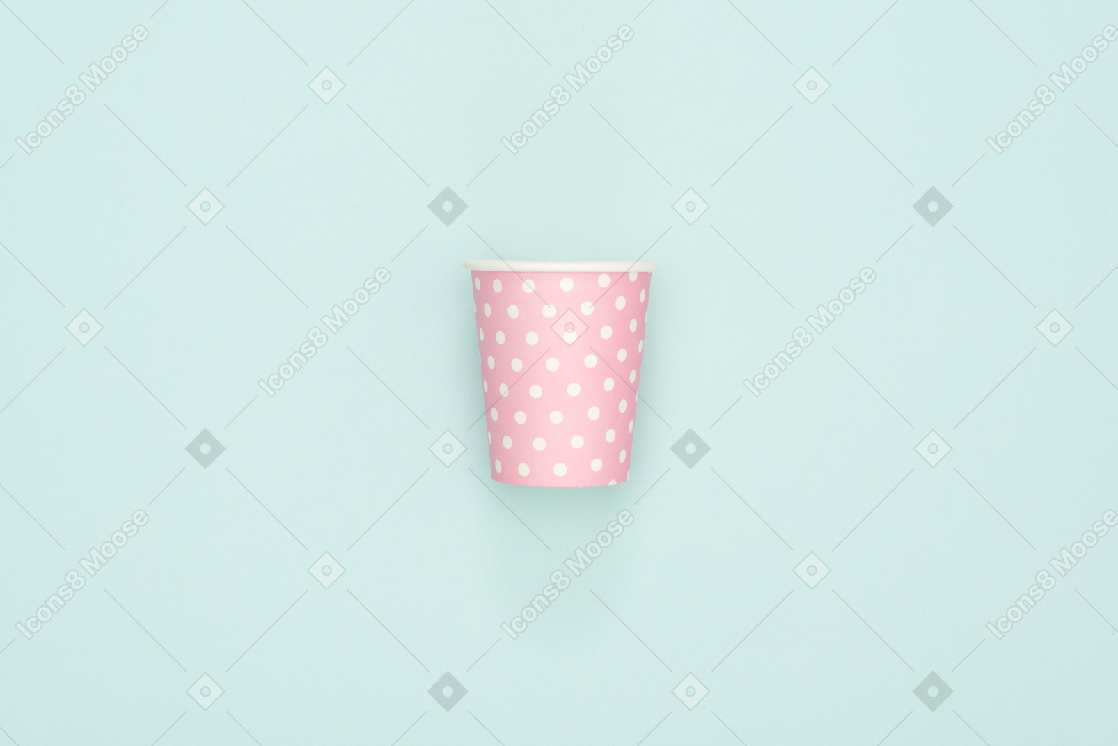 Polka dot pink paper cup