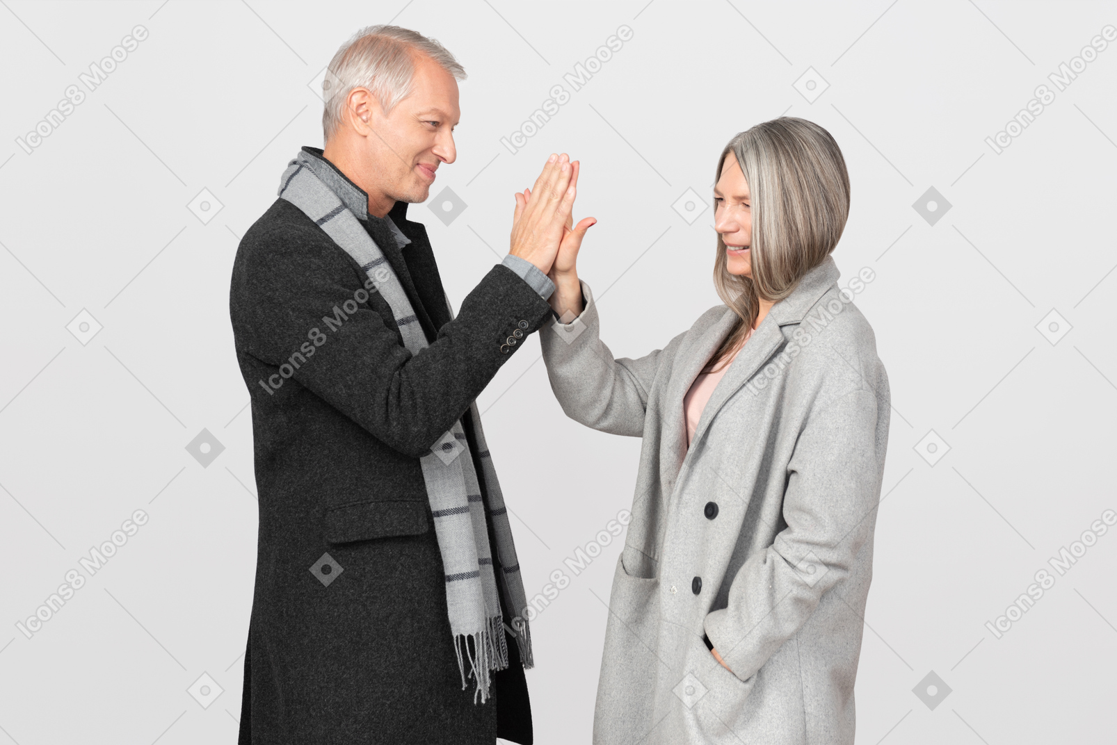 Man and woman making high five