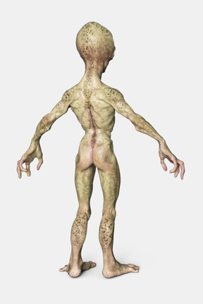 Alien standing back to camera with hands spread