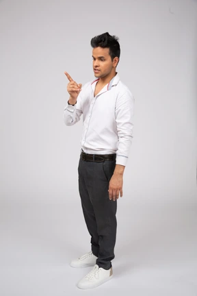 Man in white shirt standing