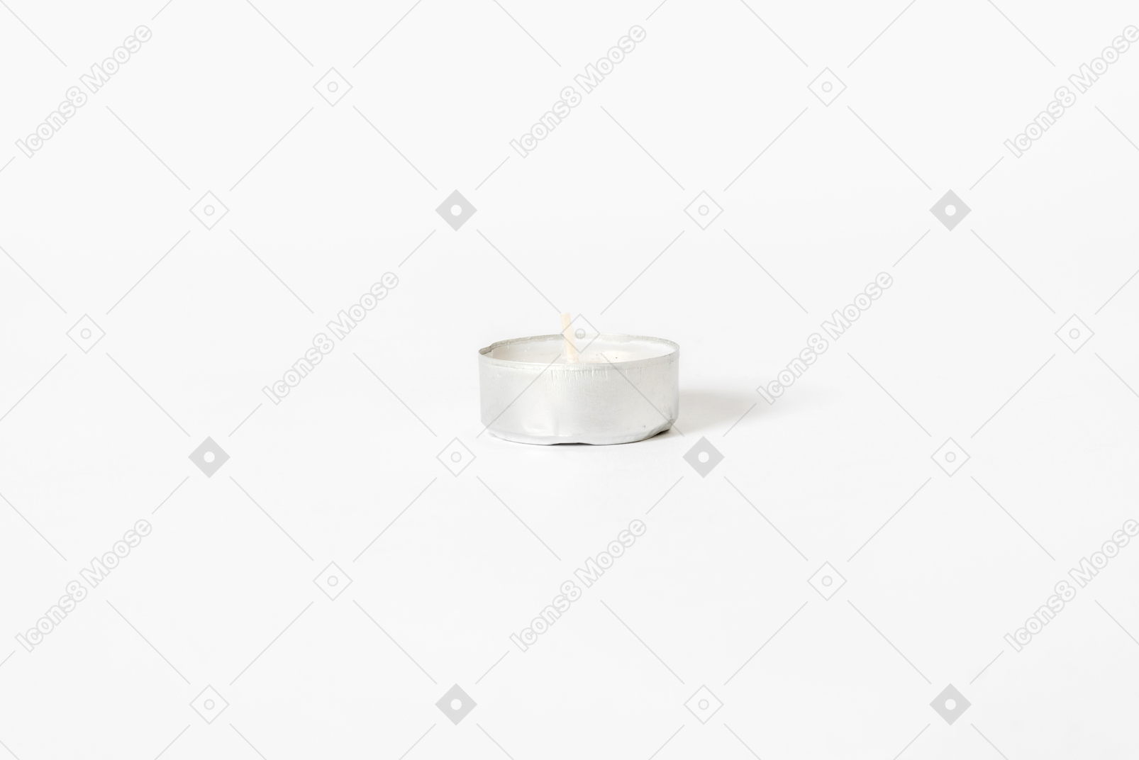 Grey candle on white background