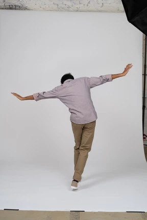 Man in casual clothes walking