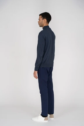 Man in black clothes standing