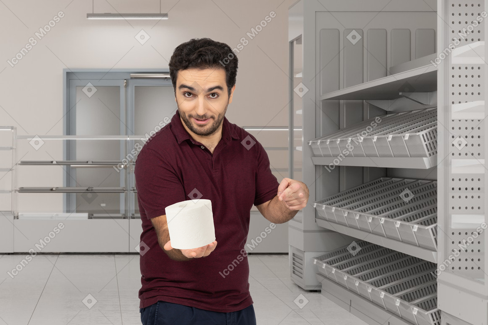 Man giving a toilet paper