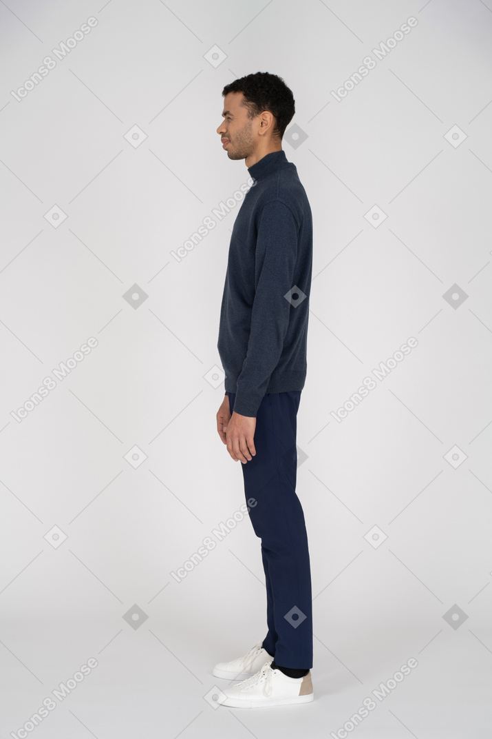 Man in black clothes standing