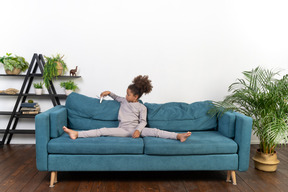 Cute girl on the sofa