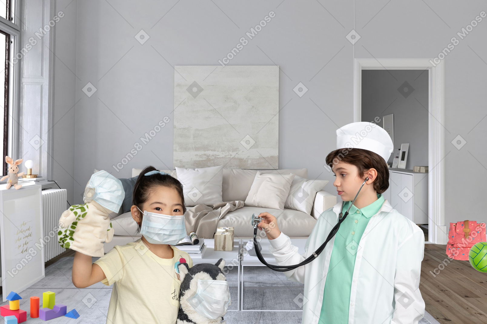 A nurse in a hospital bed