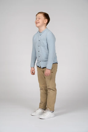 Front view of a happy boy