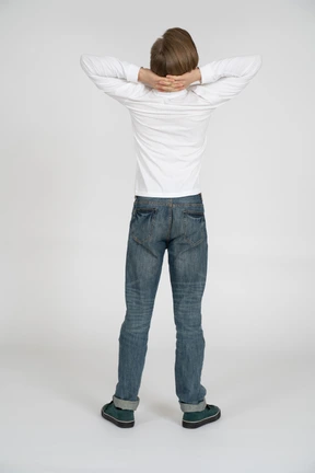 Young man in casual clothes standing