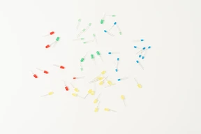 Colorful light-emitting diodes on a white background