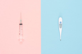 Medical disposable syringe and digital thermometer