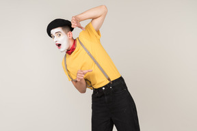 Male mime fooling around