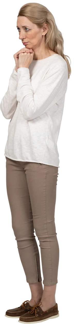Woman in casual clothes standing