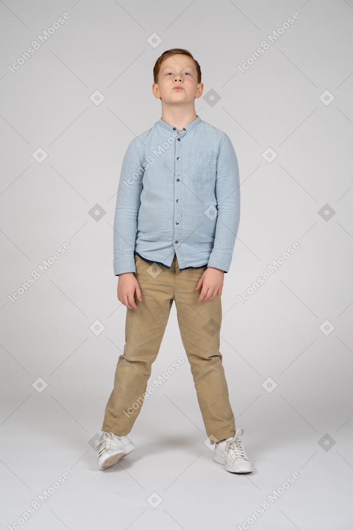Front view of a cute boy looking at camera
