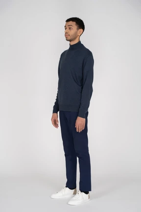 Man in black clothes standing
