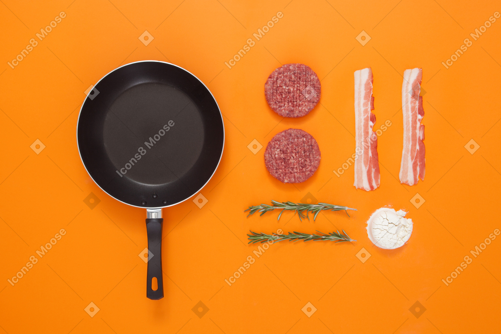 Hamburger patty before cooking