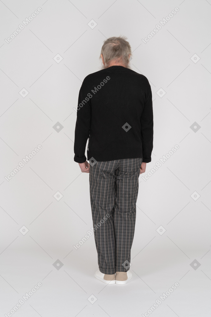 Back view of an old man