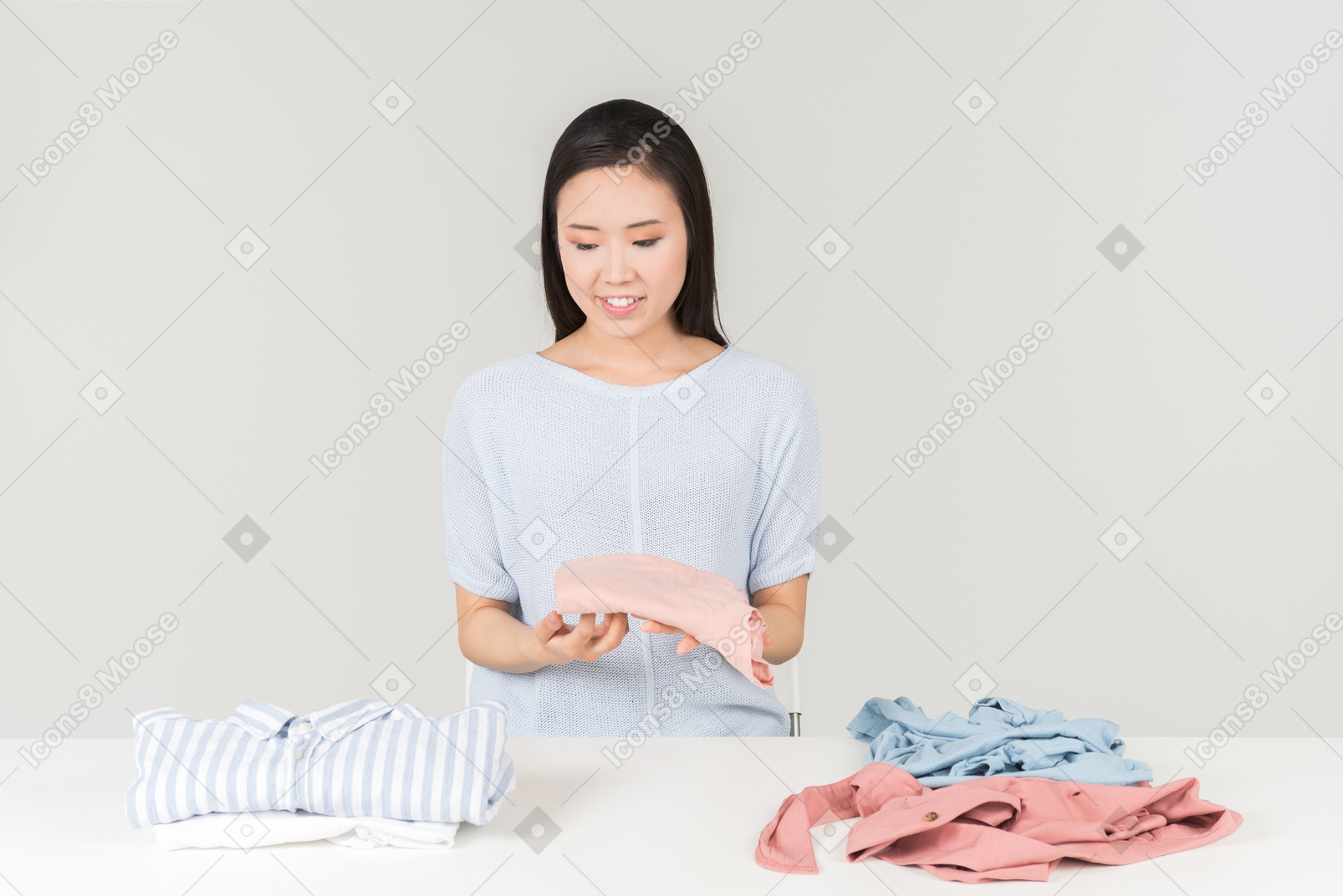 That moment when you want to organize your clothes by colour but get stuck for half an hour instead staring at the striped shirt and trying to decide which pile it fits