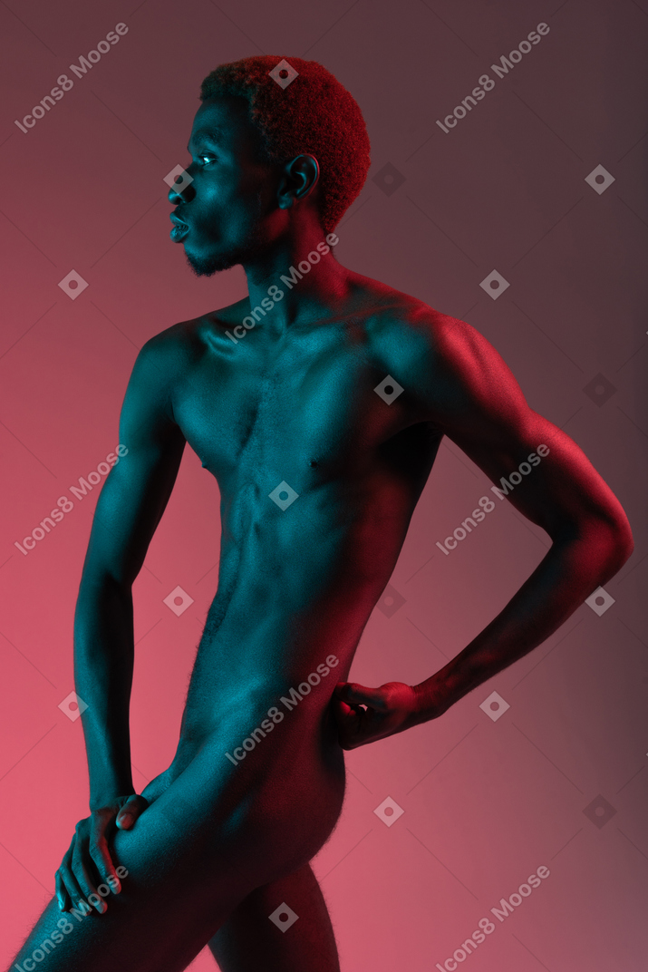 Naked young black man