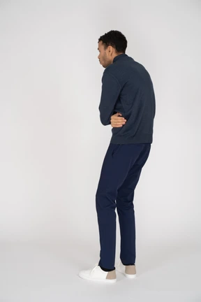 Man in black clothes standing