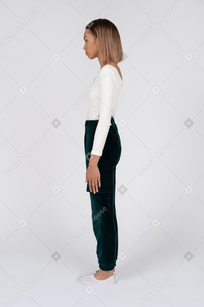 Woman in casual clothes standing