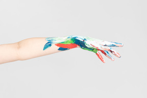 Painted female hand