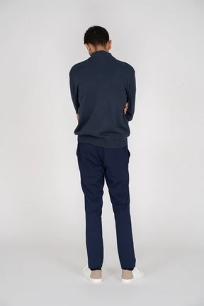Man in black clothes standing