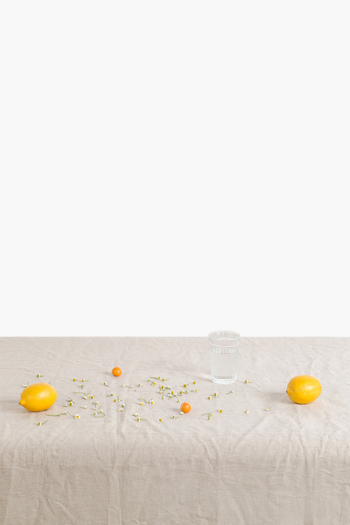 Lemons and glass of water on the table