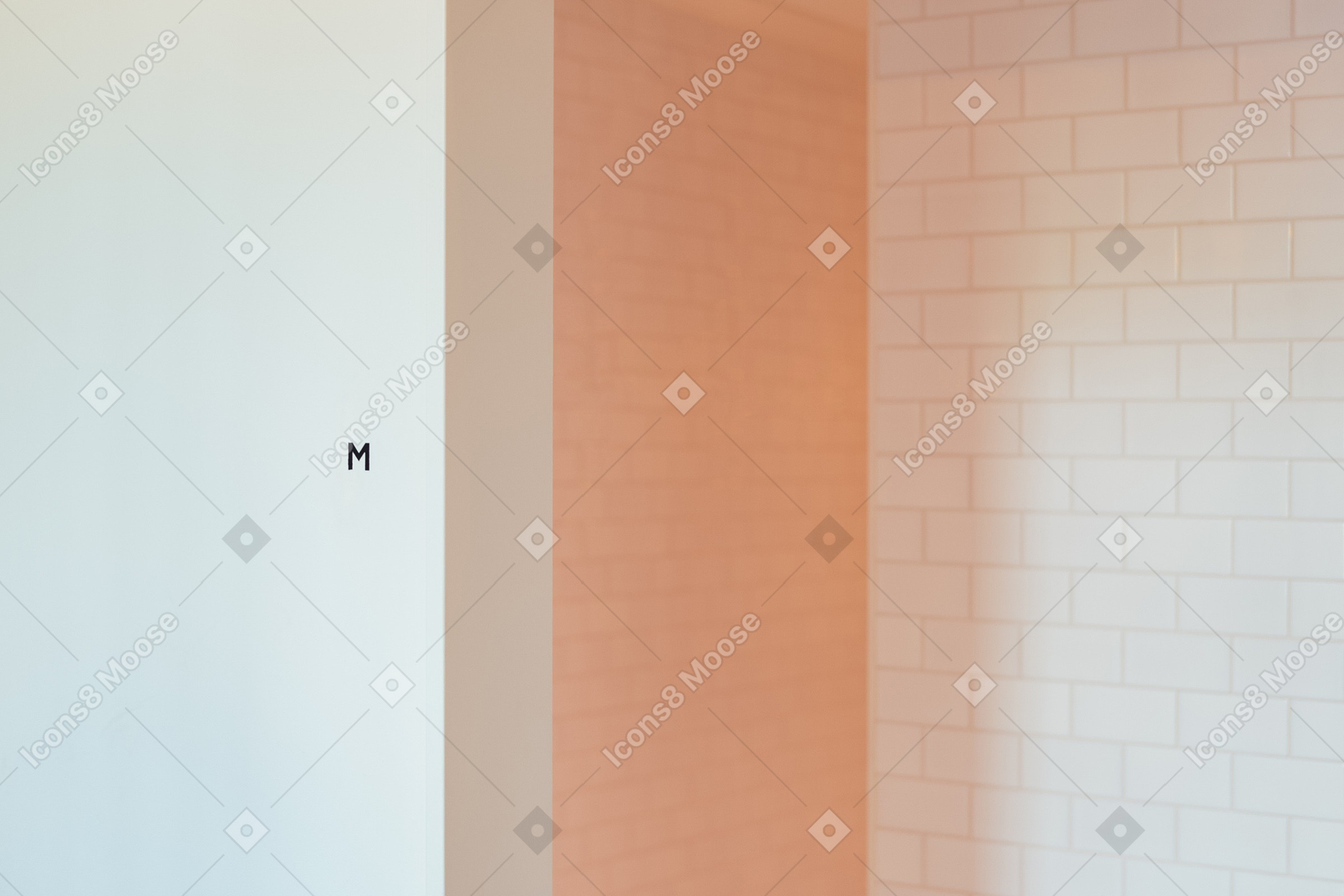 Tile and white wall background