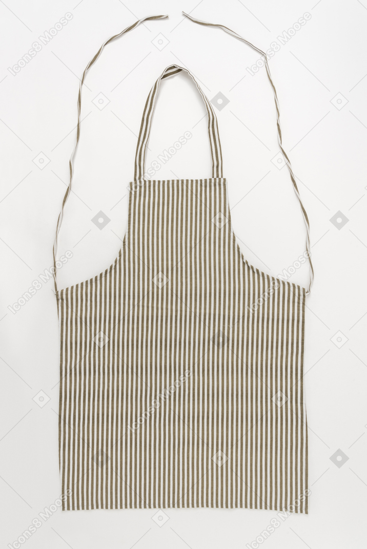 Striped black and white apron