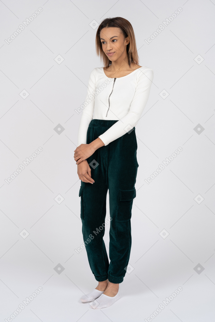 Woman in casual clothes standing