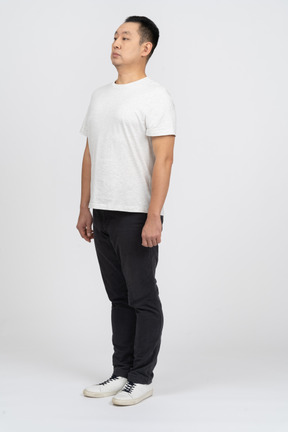 Man in casual clothes standing still