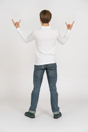 Young man in casual clothes standing