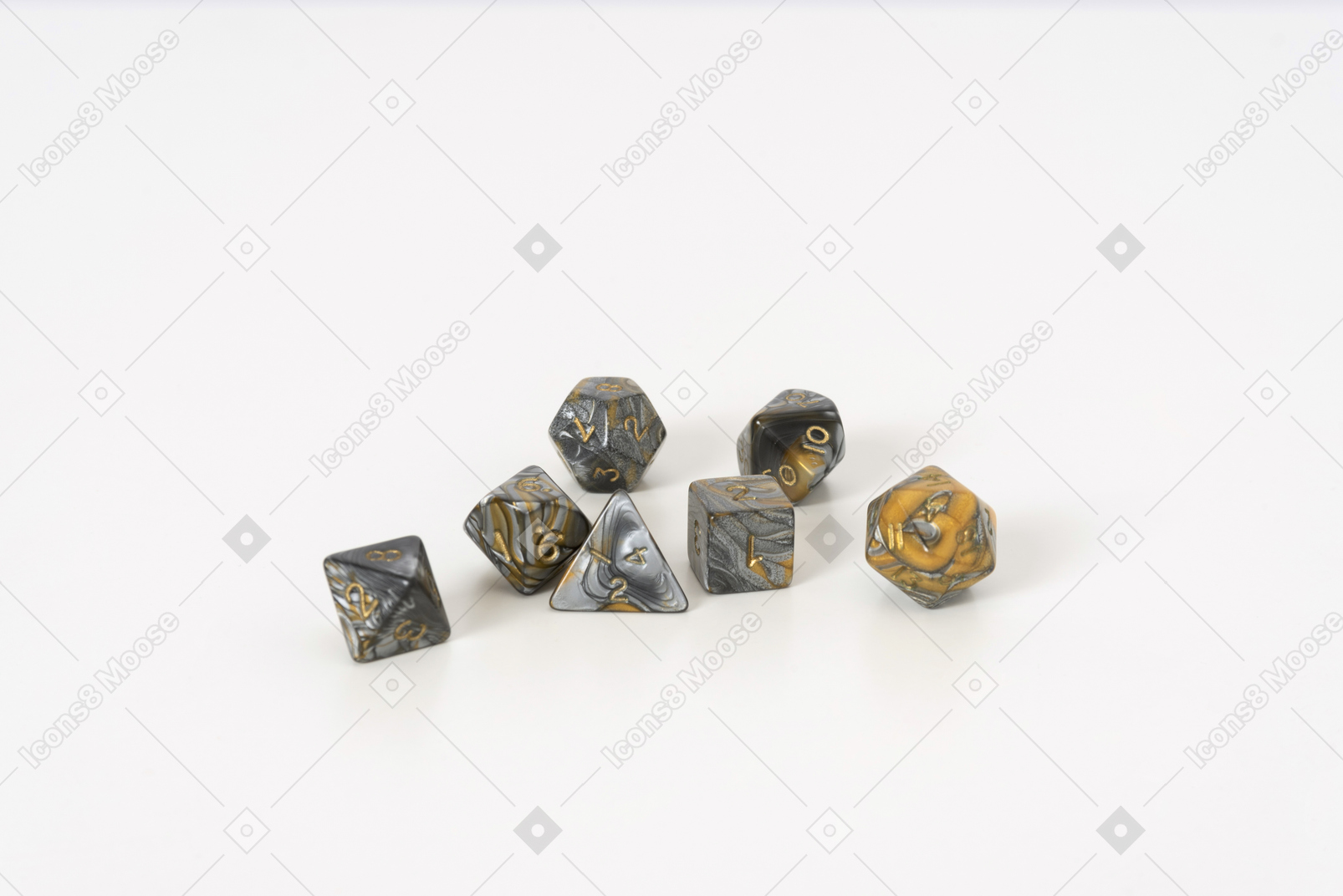 Playing dice on a white background
