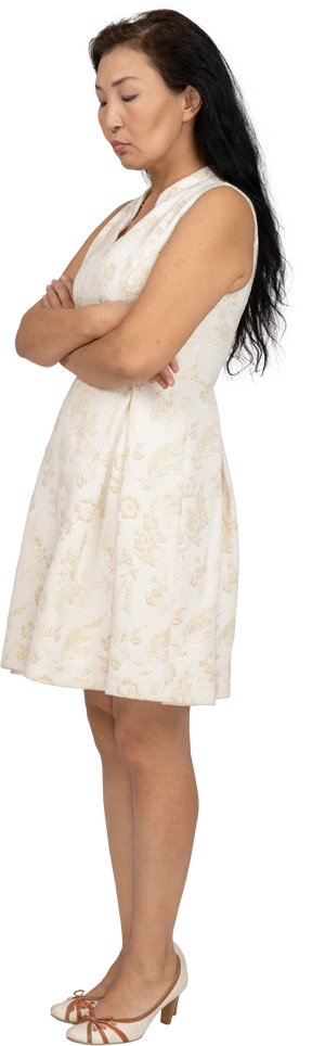 Woman in beautiful dress standing