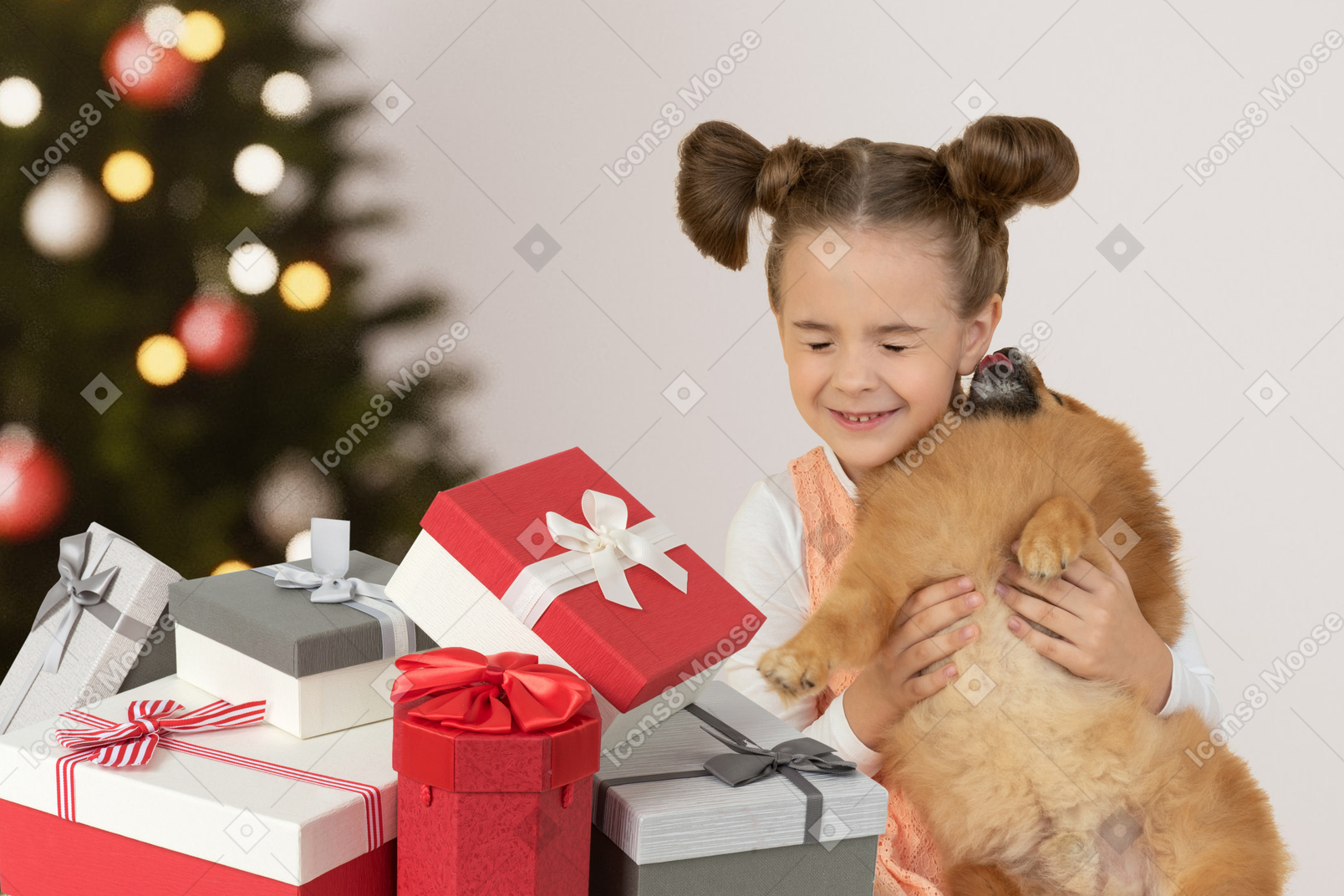 Girl got a dog as her christmas gift